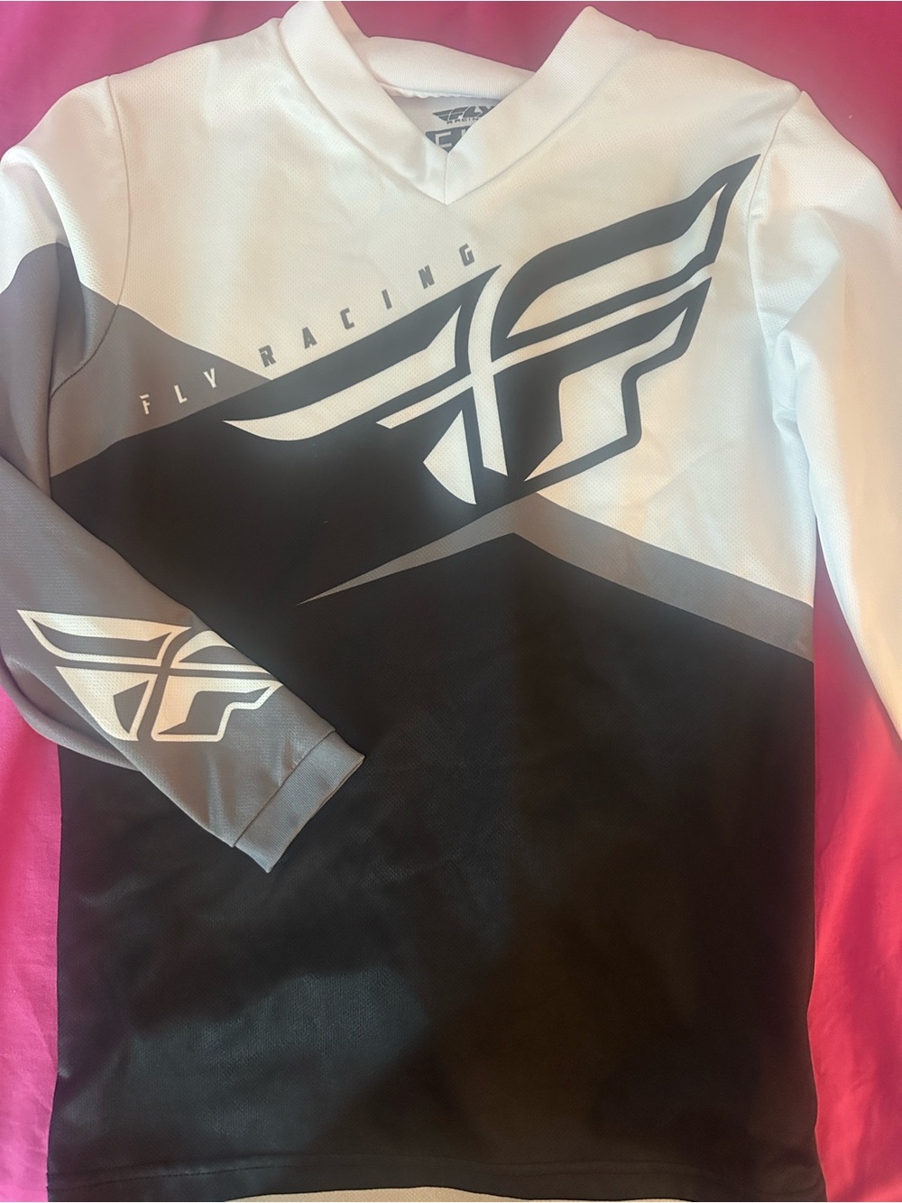 Fly Racing Kids' Black & White Long Sleeve Jersey